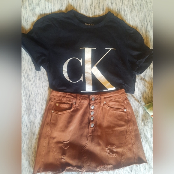 Free People Distressed Denim Mini Skirt - Picture 4 of 4